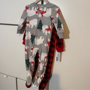 CARTERS 2 pack fleece pajamas; gender neutral pajamas; NWT baby items